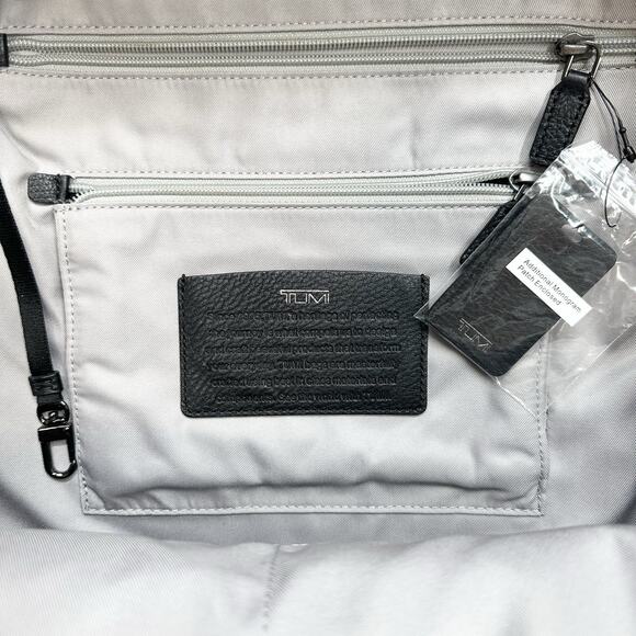 TUMI Varek Hudson Leather Backpack In Gray Black Textured Material - Picture 2 of 13